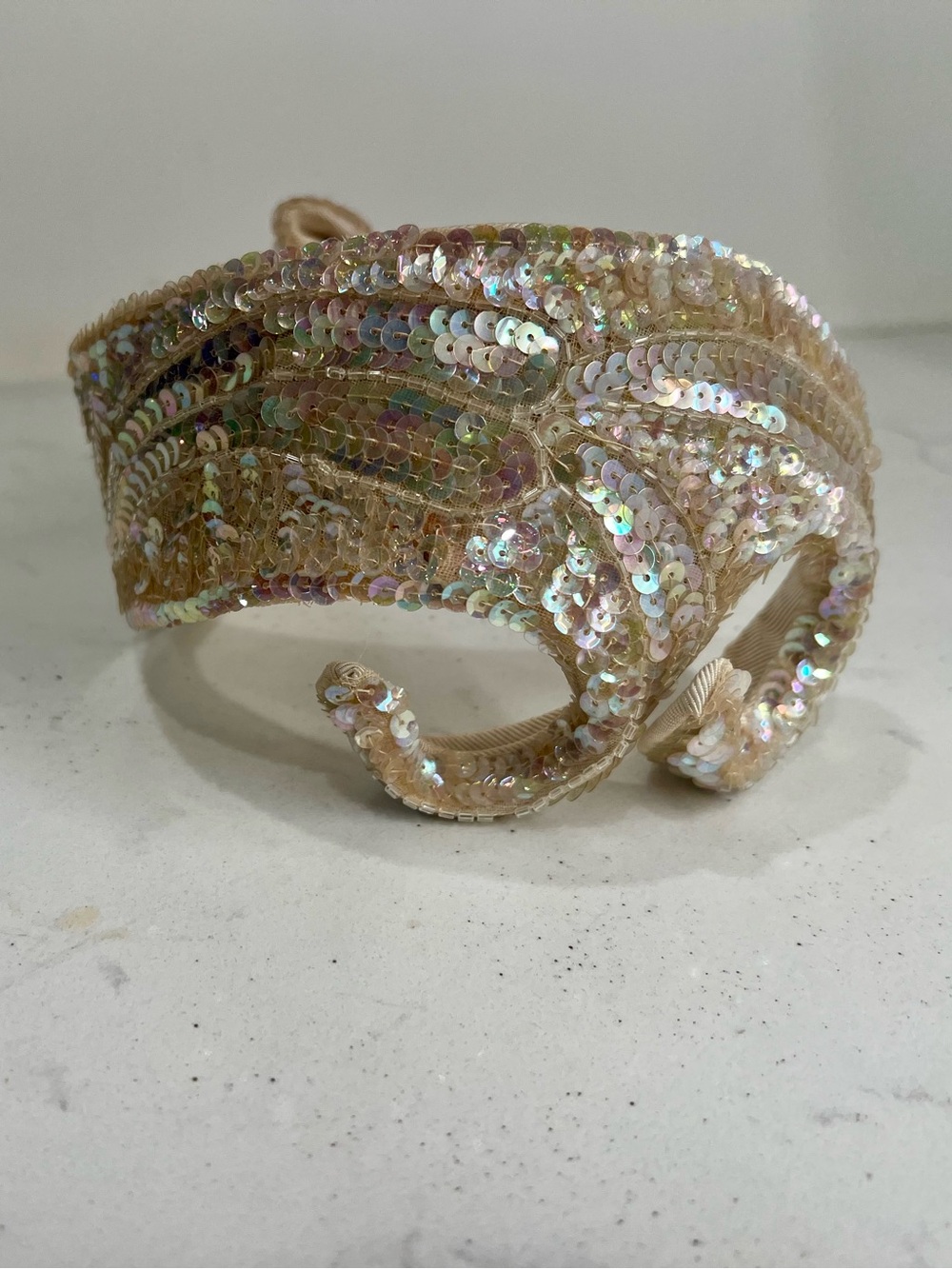 Vintage 1940s/50s Champagne Sequins Fascinator Bridal Style - Flapper